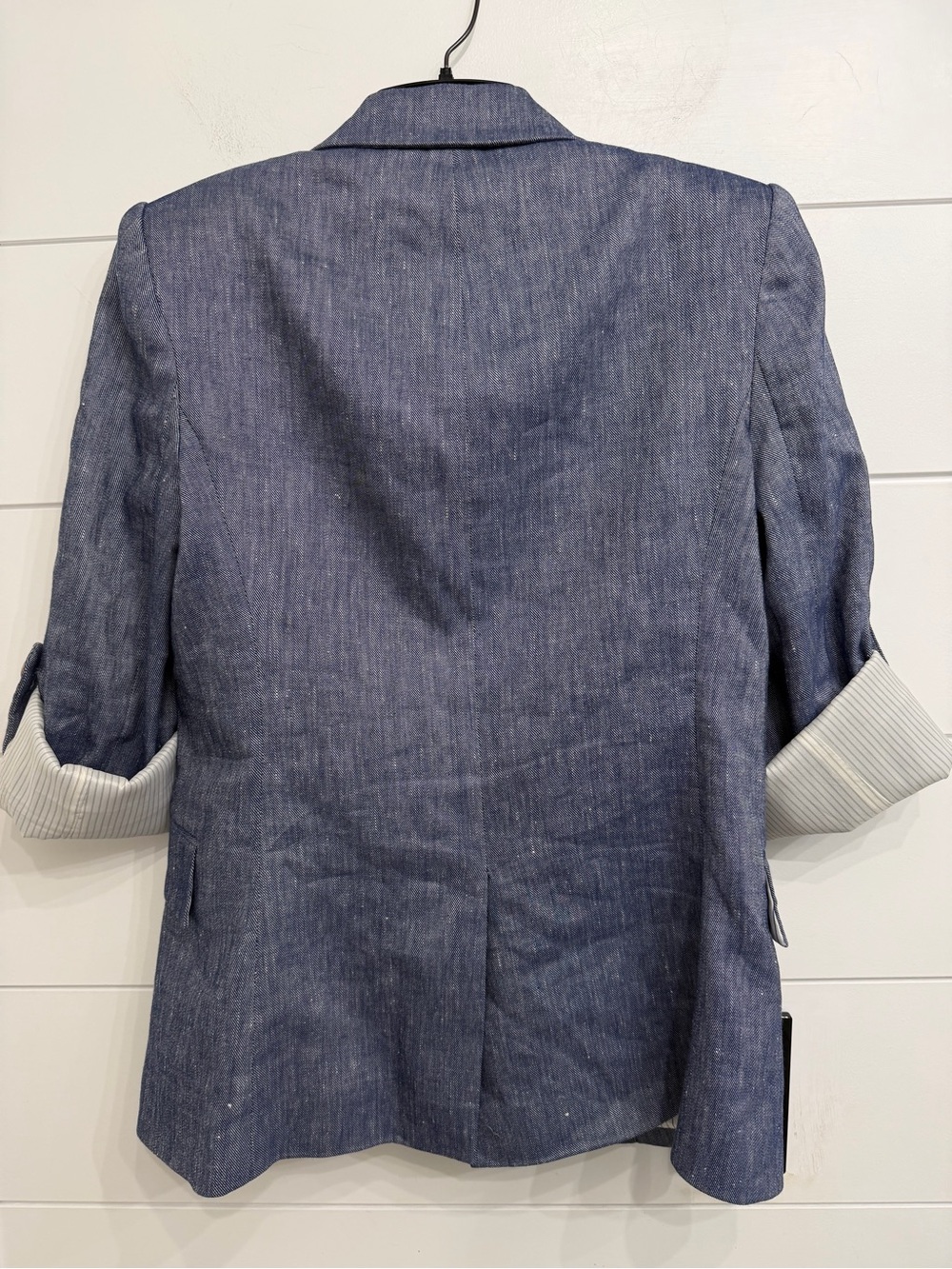 Veronica Beard kelson Linen Double Breasted Roll Sleeve Blazer 36983 - Picture 4 of 11